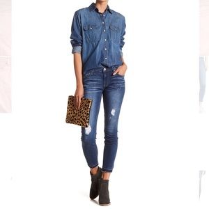 Hudson Natalie Distressed Mid-rise ankle jeans